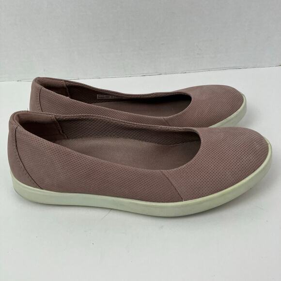 ECCO Women's 6 Barentz Ballet Slip on Loafers Dusty Pink Nubuck Comfortable - Picture 8 of 16